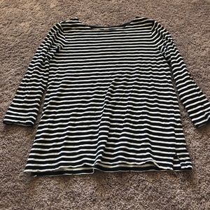 3/4 sleeve striped top